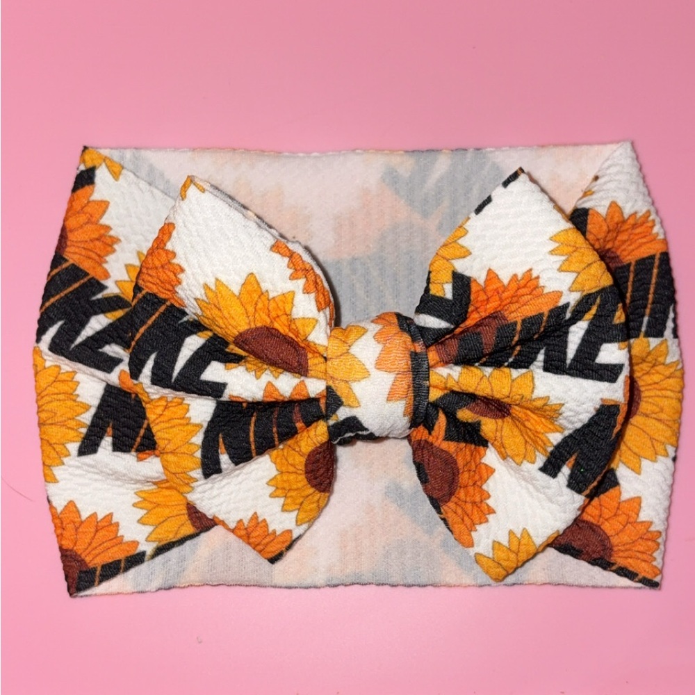 Handmade Sunflower Print NB/Toddler Headwrap/Headband